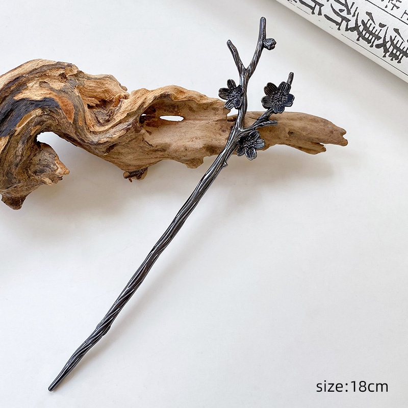 Kẹp Tóc Kim Loại Màu Đen Phong Cách Trung Hoa