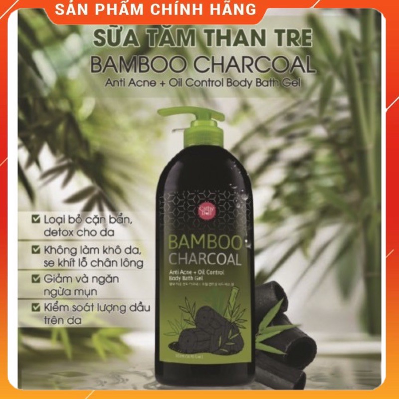 Sữa Tắm Than Tre Hỗ Trợ Giảm Mụn Lưng BAMBOO CHARCOAL Cathy Doll