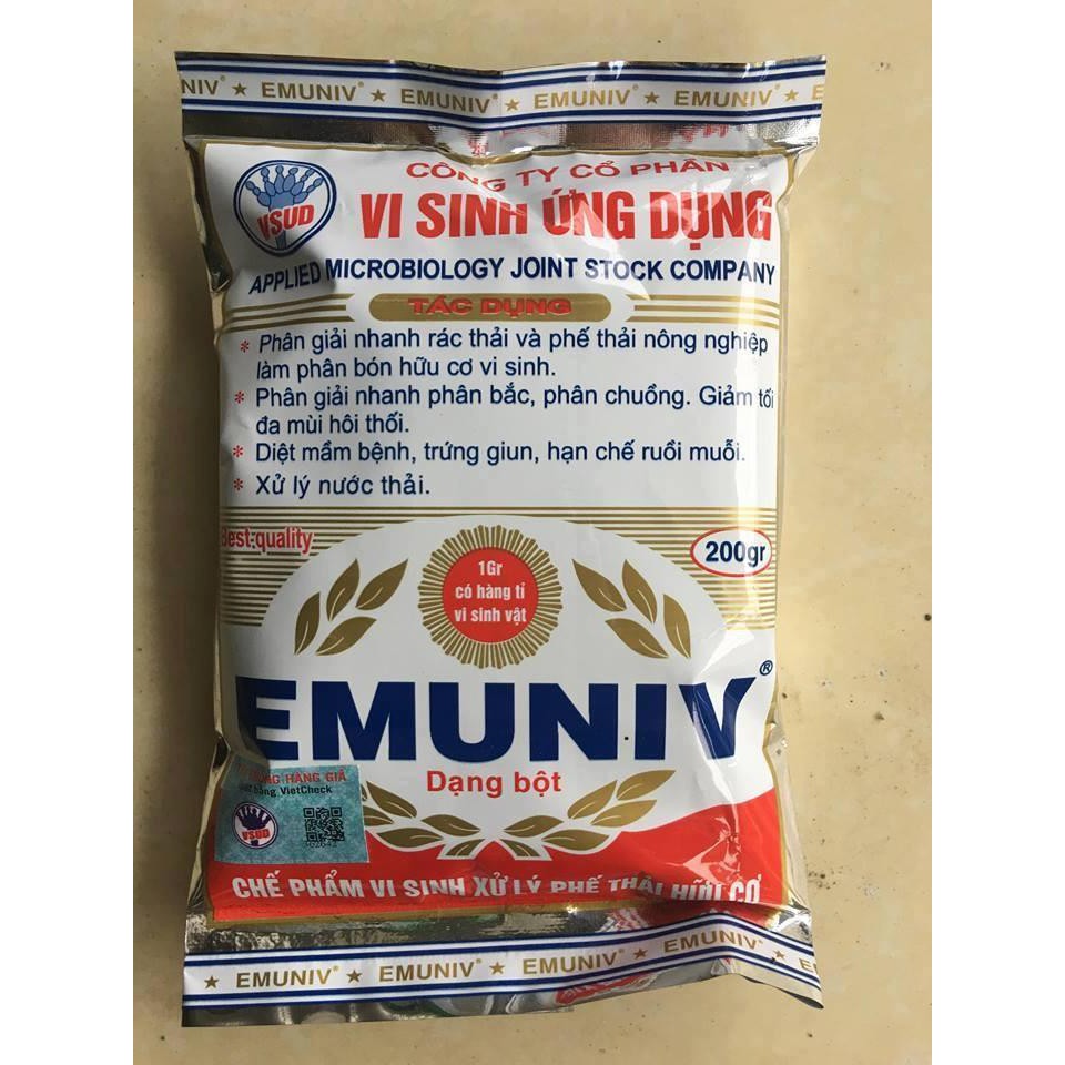 Chế phẩm vi sinh xử lý chế phẩm hữu cơ EM  EMUNIV 200gr