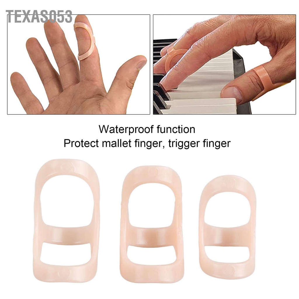 Texas053 3 cái Nẹp hỗ trợ ngón tay Hình bầu dục Giảm đau nhức Chống thấm nước Hỗ Bảo vệ Kích thước 2 4