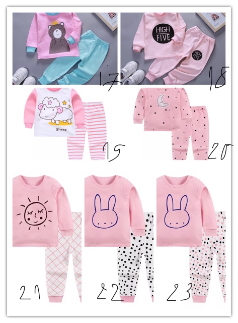 Bộ cotton thu đông cho bé