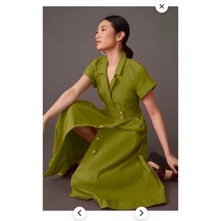 Đầm midi cổ đức cài nút dư xịn .