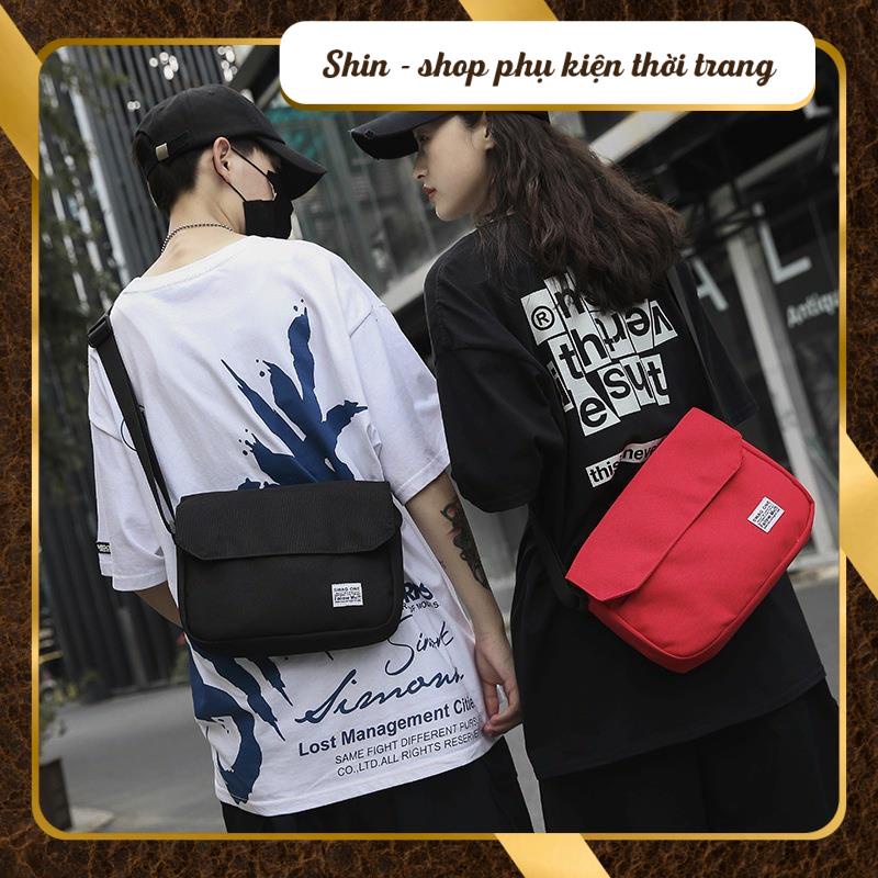 Túi đeo chéo nam nữ túi xách nữ đeo vai vải canvas đi học đi chơi phong cách unisex Hàn Quốc - Shin Shop