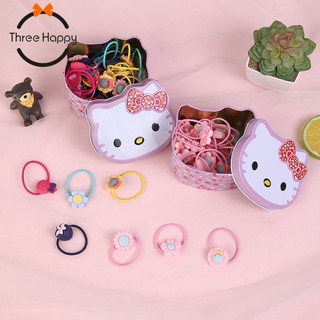 Set 10 chiếc chun buộc tóc cho bé hộp đựng sắt Kitty