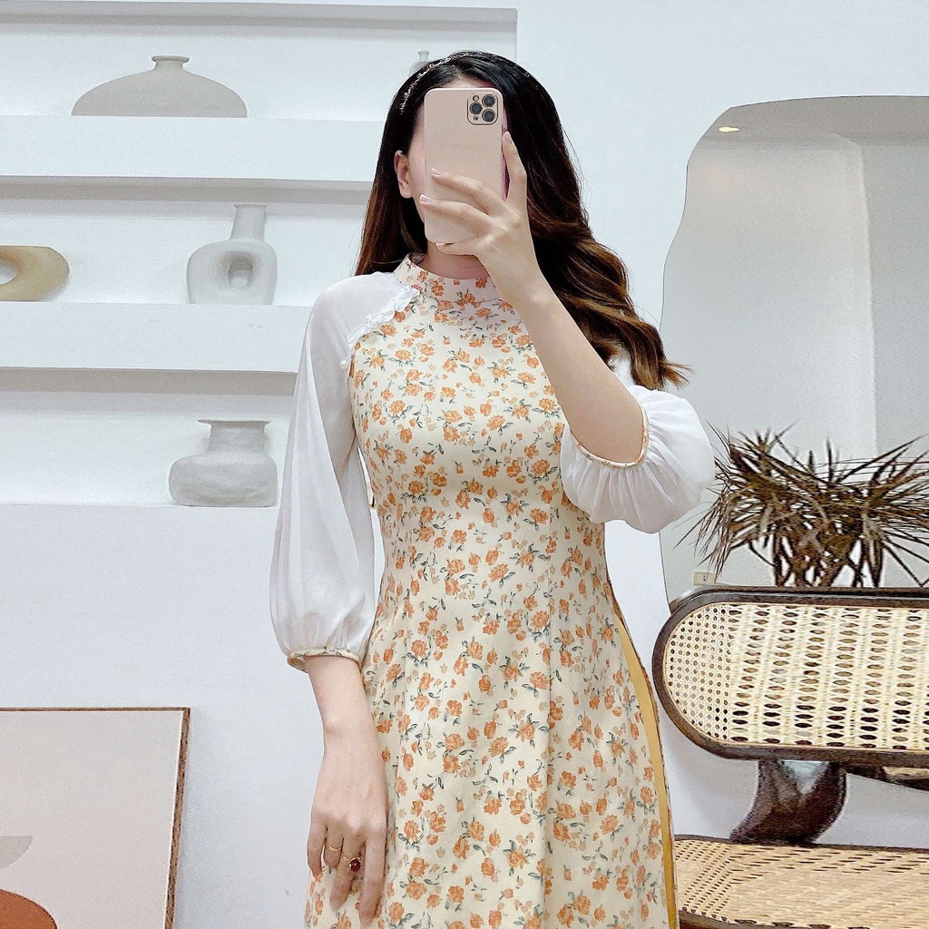 Áo dài mẹ bé An Yên hàng thiết kế chính hãng Giian - Ad409