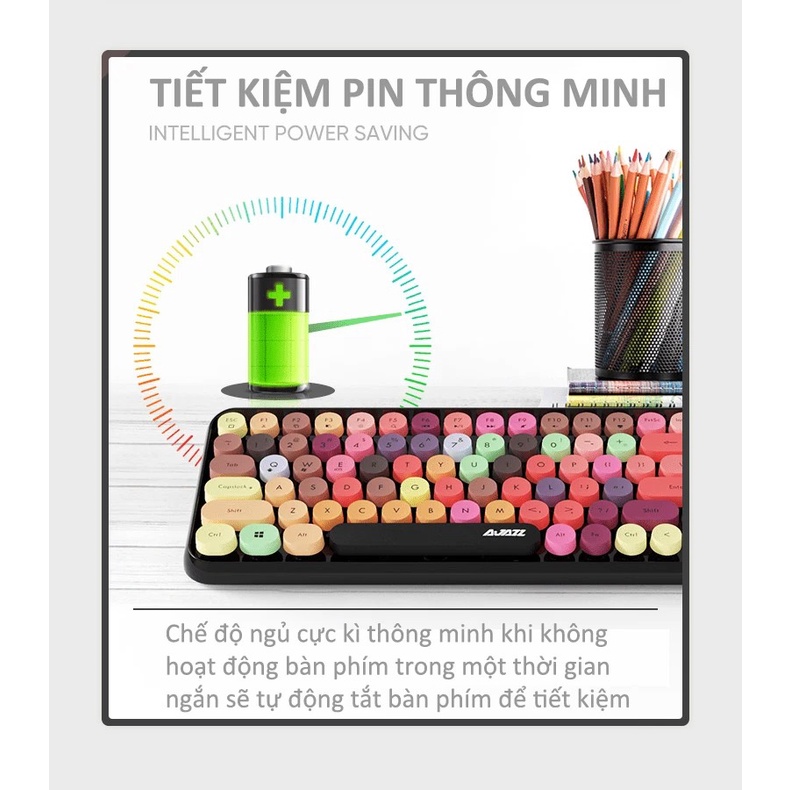 Bàn phím bluetooth Ajazz 308i thiết kế 84 phím tròn mini cực kì nhỏ gọn tiện lợi kết nối PC, Laptop, điện thoại,... - NK