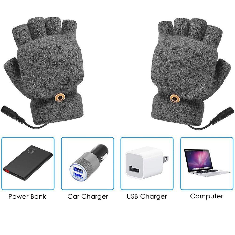 CACTU Găng Tay Giữ Ấm Mùa Đông Bằng Điện Có Thể Sạc Lại Bằng Cổng USB Unisex