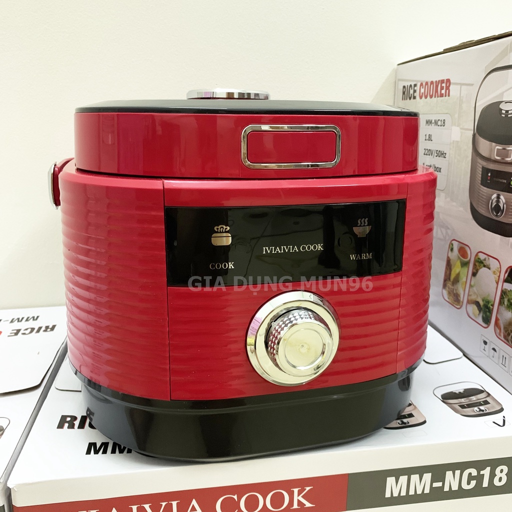Nồi Cơm Điện IVIAIVIA COOKER MM - NC18 Dung tích 1.8 Lít  - Tặng Kèm Giá Hấp, Hàng Chính Hãng Bảo Hành 12 Tháng