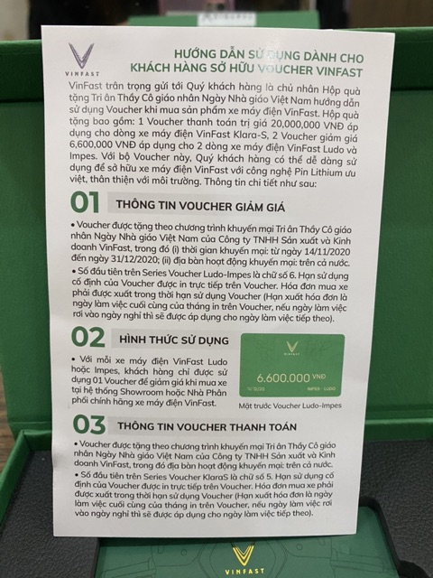 VOUCHER xe máy điện VINFAST KLARAS trị giá 20.000.000. Có giá trị từ ngày 14/11/2020 đến ngày 21/06/2021