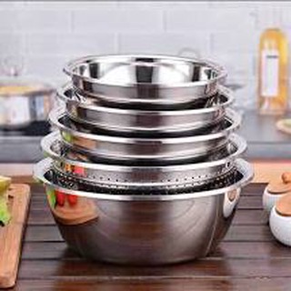 Sét Rổ Inox 5 Món Tiện Dụng