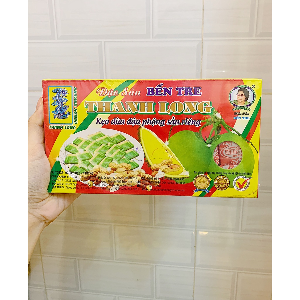 KẸO DỪA SẦU RIÊNG/ĐẬU PHỘNG SRIÊNG/DỨA DỪA SRIÊNG BẾN TRE THANH LONG 5 VỊ