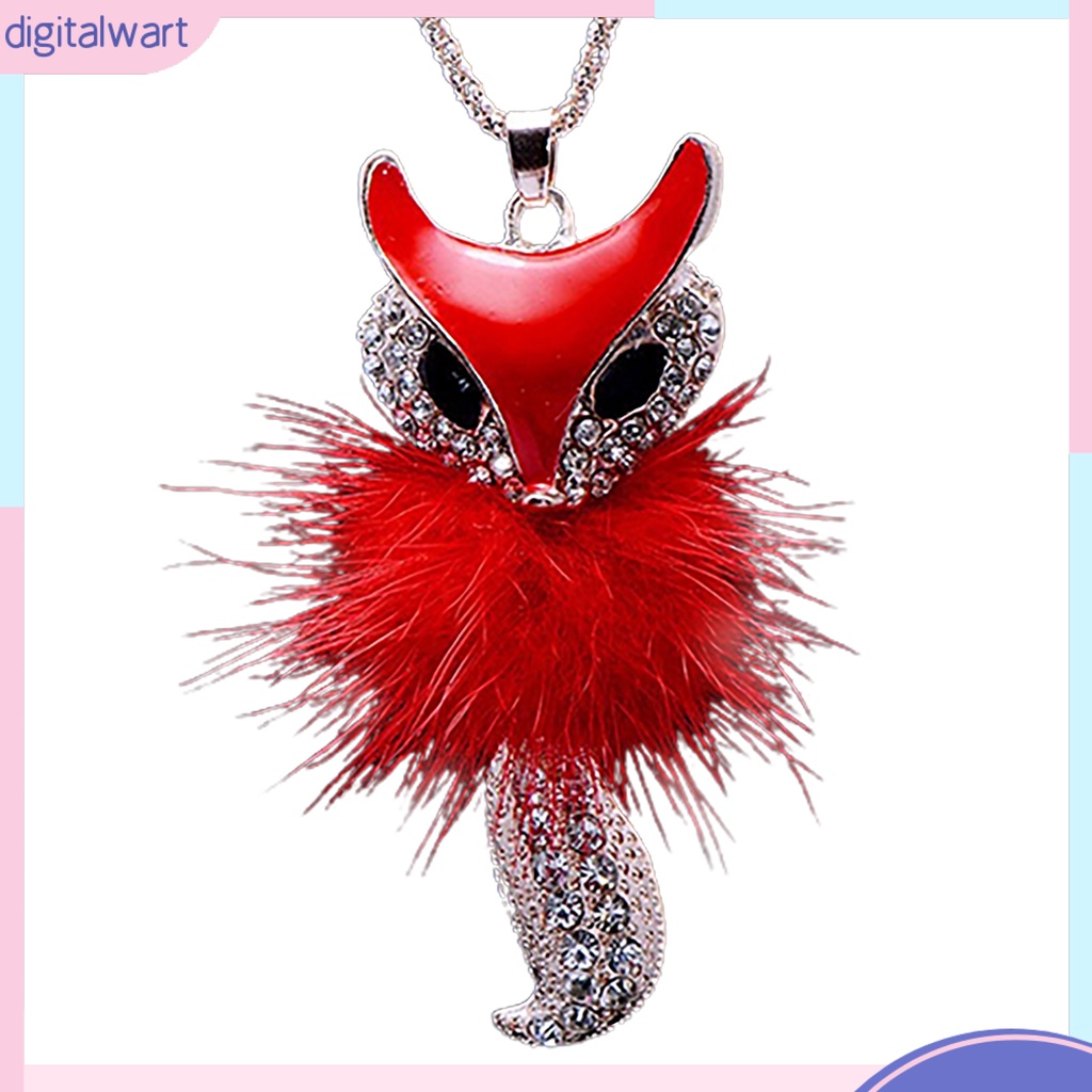 Dây chuyền dài mặt hồ ly phối bông tua rua mềm mịn sang trọng cá tính dành cho nữ