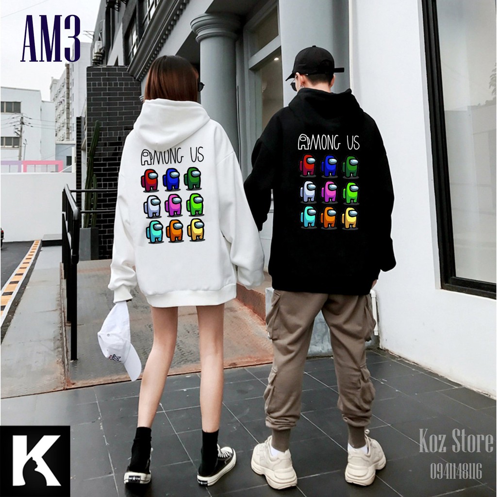 Áo HoodieGAME AMONG AM3 UNISEX nỉ bông Nam Nữ Có Mũ Form Rộng Ulzzang ( có ảnh thật )