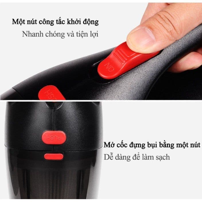 Máy Hút Bụi Giường Nệm, Văn Phòng, Vệ Sinh Nhà Cửa Cầm Tay Mini PIN SẠC KHÔNG DÂY DELIYA 120W