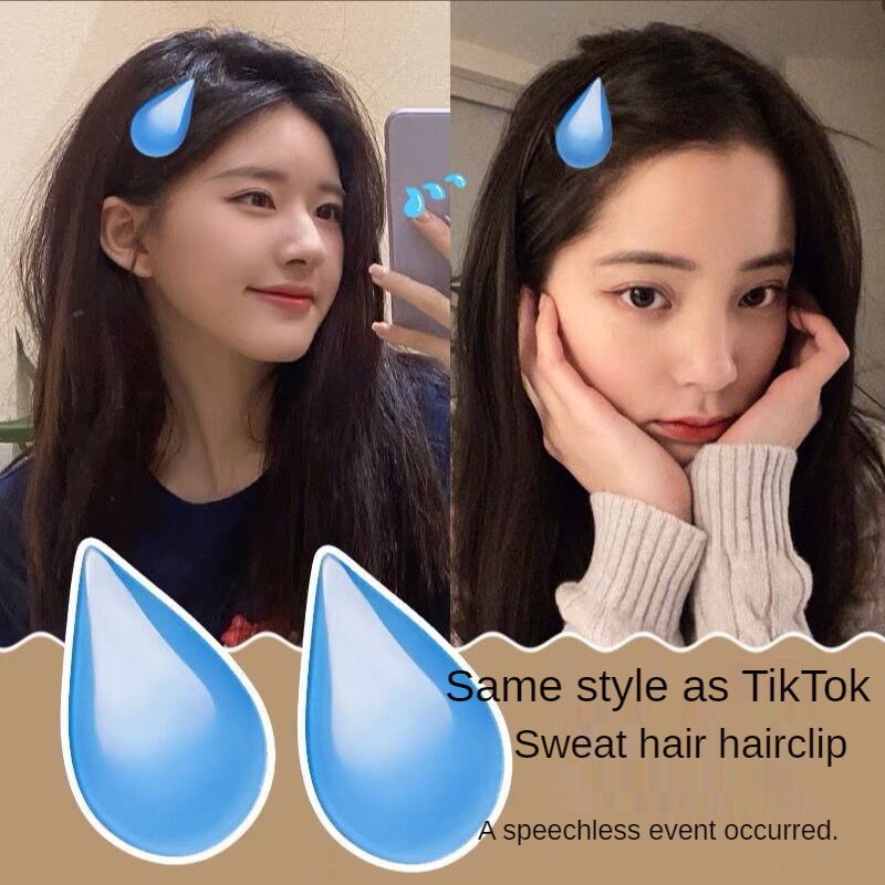 (Hàng Mới Về) Kẹp Tóc Hình Giọt Nước Không Gây Mồ Hôi 2021