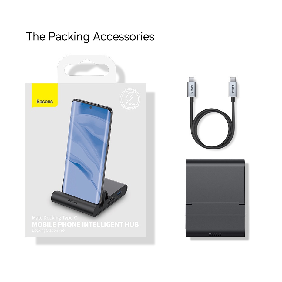 Trạm Sạc Nhanh Baseus Chuyển Đổi USB c Hub Sang HDMI 4K USB 3.0 PD 100W Cho Điện Thoại Thông Minh Dex