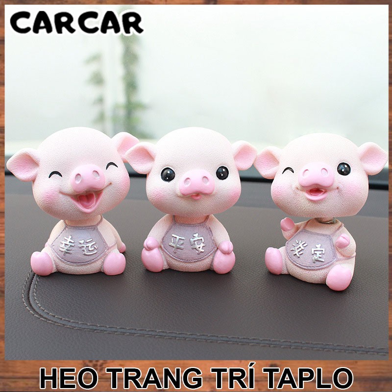 Heo may mắn, heo thiên thần, kỳ lân, chó poodle dễ thương trang trí taplo ô tô