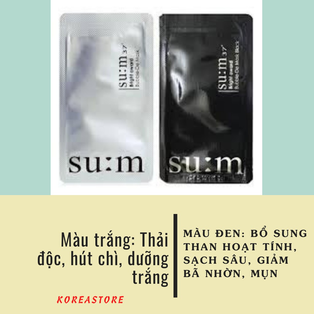 (Date 2026) Mặt nạ sủi Sum trắng dưỡng trắng và thải độc 4.5ml