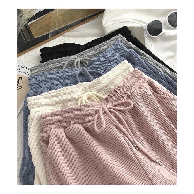 Quần short đùi nữ mặc nhà SMILE, quần sooc nữ mùa hè vải tổ ong | BigBuy360 - bigbuy360.vn