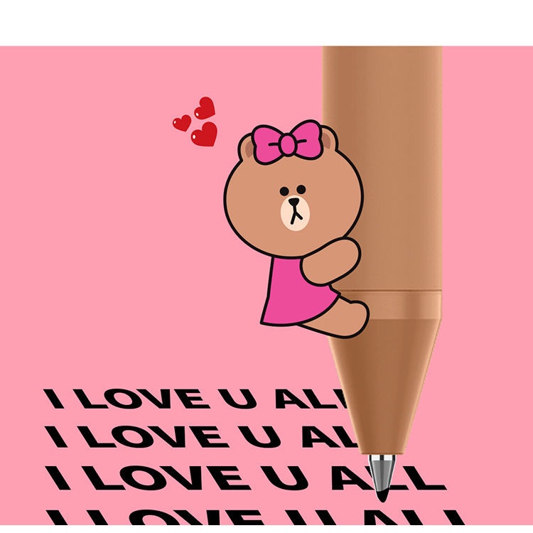 Set 8 Bút Mực Gel Ngòi Bút 0.5Mm Mực Đen Phiên Bản Giới Hạn Kaco Line Friend