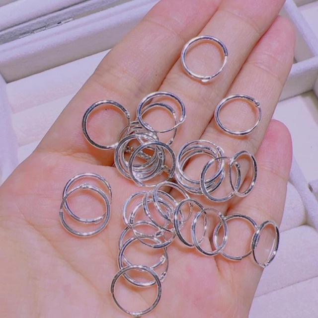 Bông tai nữ vòng tàu trơn bóng đẹp size 10mm chuẩn bạc ta -THJ SLIVER