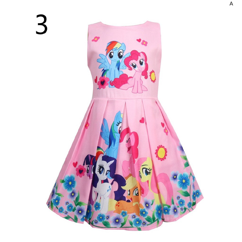 Đầm dài không tay in hình ngựa Pony xinh xắn cho bé gái