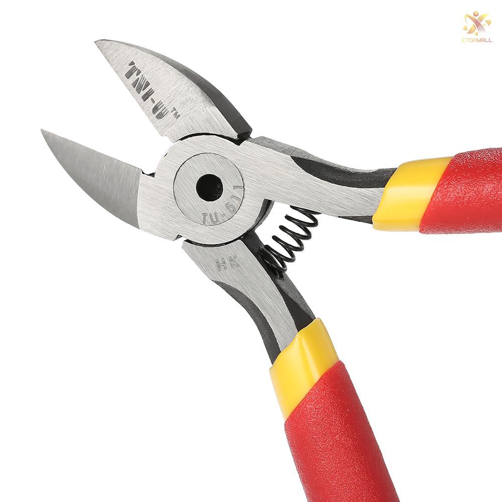 E&amp;T TU-511 5''Japanese Style Mini Diagonal Side Cutting Pliers Cable Wire Cutter Repair Pry Open Han