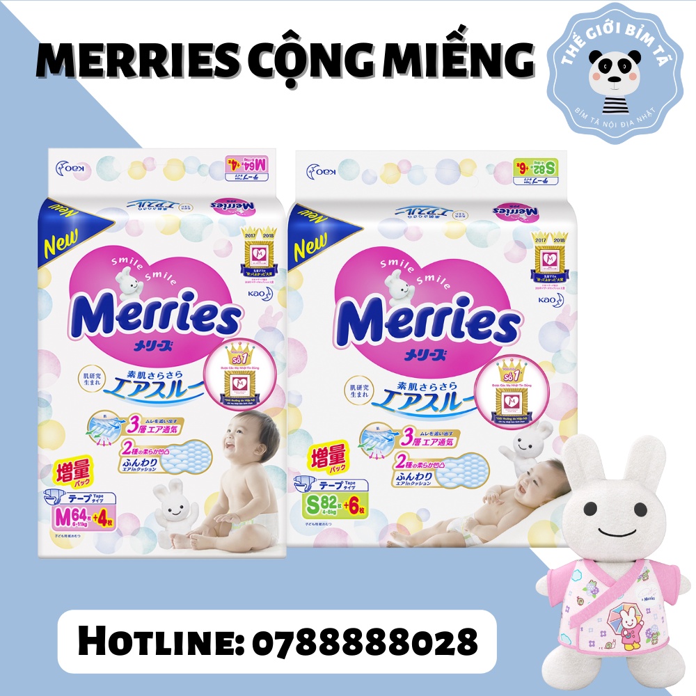 Bỉm Tã Dán/Quần Merries Nội Địa Nhật Đủ Size NB96/S88/M68/M64/L50/XL44/XXL28
