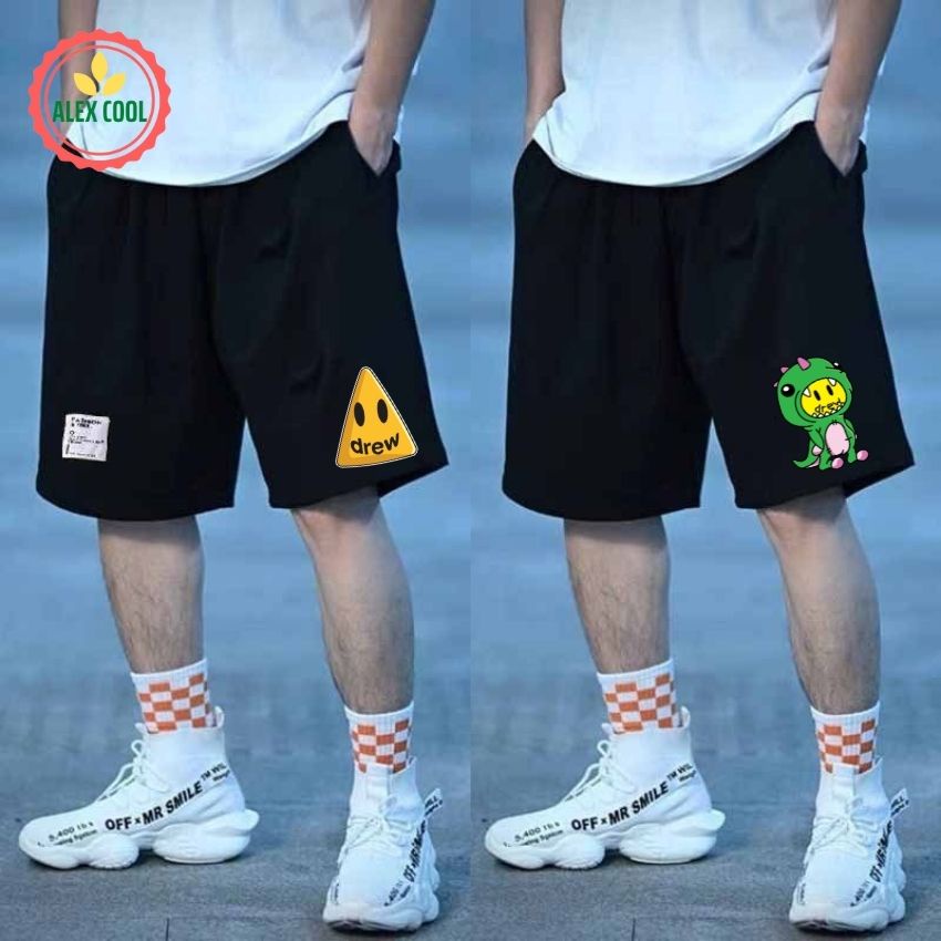 Quần đùi nam vải gió mát co giãn nhẹ mát thể thao màu trơn hình 0001 alex cool