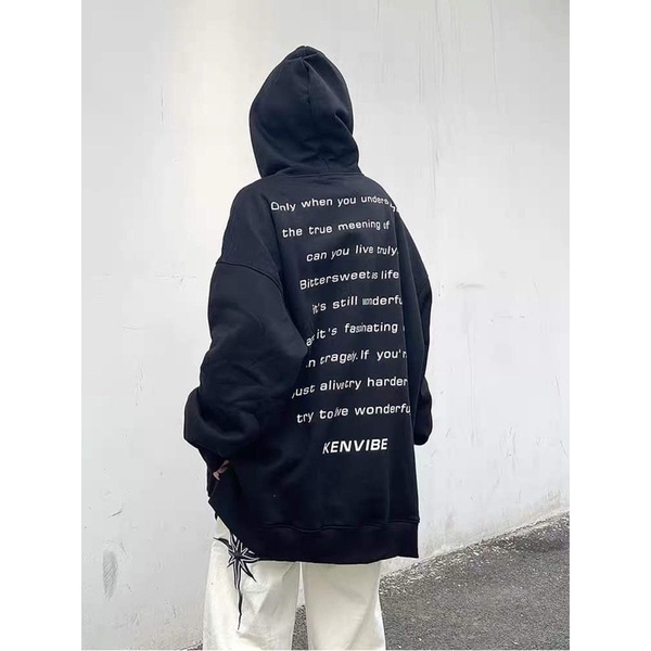 Áo hoodie tim to chữ lưng ONLY TC6