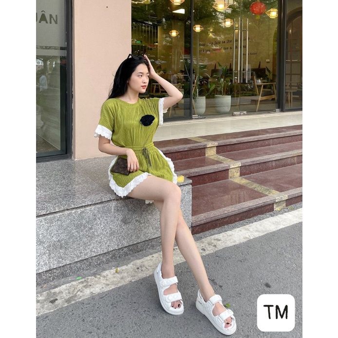 Set đồ nữ đi chơi sang chảnh dễ thương, Set bộ nữ đi biển chất đũi xốp  cao cấp phong cách Hàn Quốc 2022