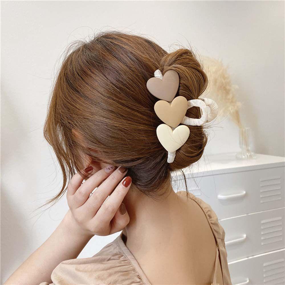 Kẹp Tóc Màu Vàng / Cam / Trắng / Trắng Hình Trái Tim Thời Trang Cho Nữ