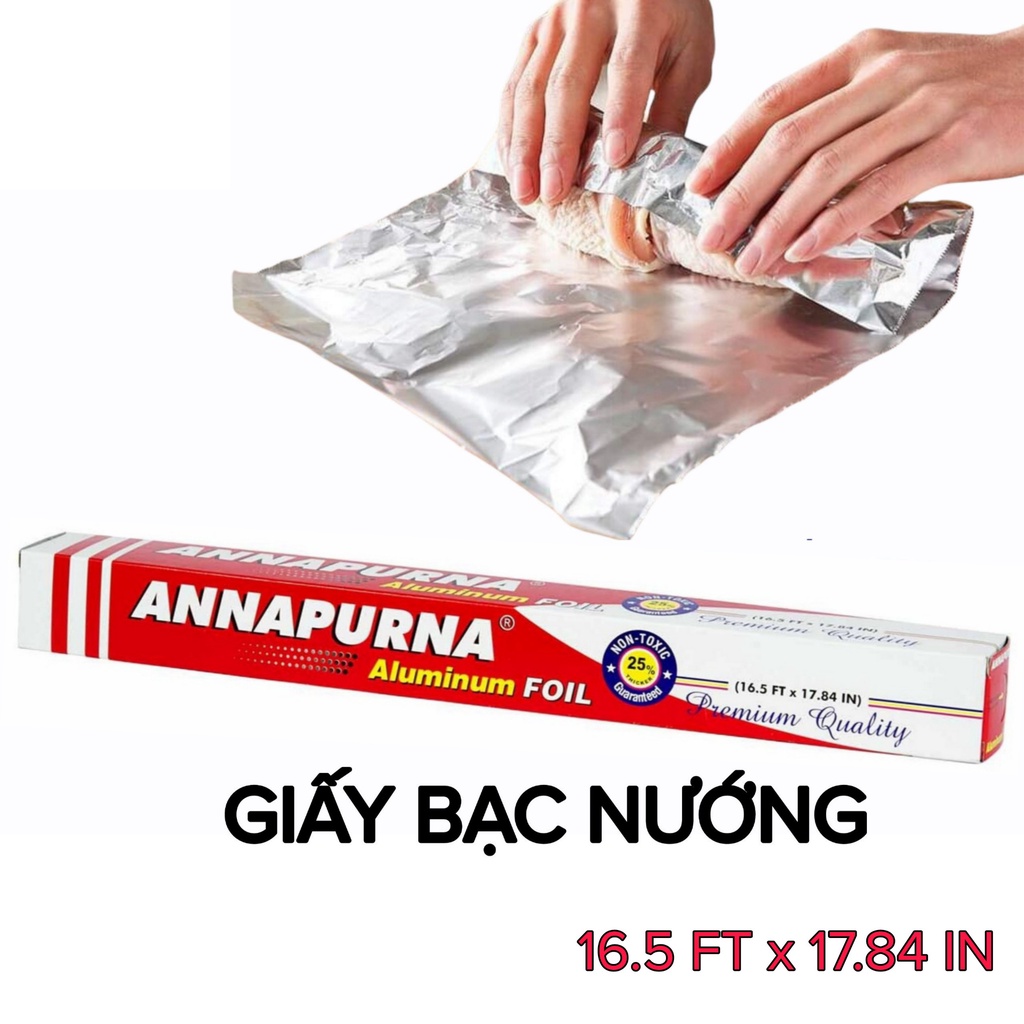 [Cuộn Dài] Giấy bạc nướng thịt, giấy bạc nướng bánh, giấy bạc nướng đồ ăn màng nhôm UNNAPARNA