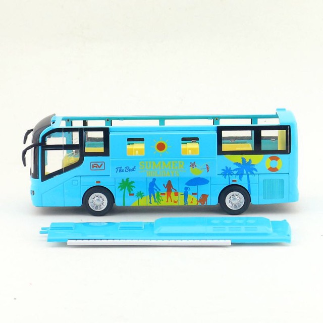 Mô Hình Kim Loại 1:32 Xe Bus 1 Tầng Love Life  19cm - ảnh thật cuối