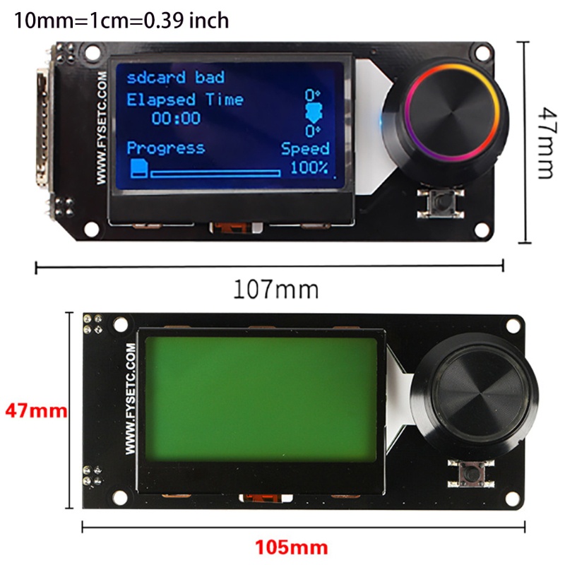 Màn Hình Lcd Mini12864 V1.2 4.13x1.85in 5v Hỗ Trợ Thẻ Sd Giá Đỡ