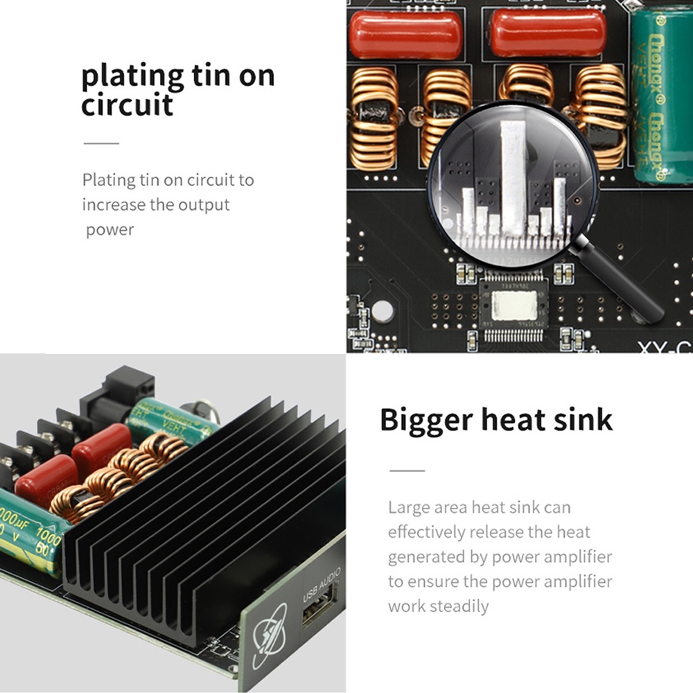 Bảng Mạch Khuếch Đại Âm Thanh Bluetooth Pcbfun C160H 2.0 TDA7498E 160WX2