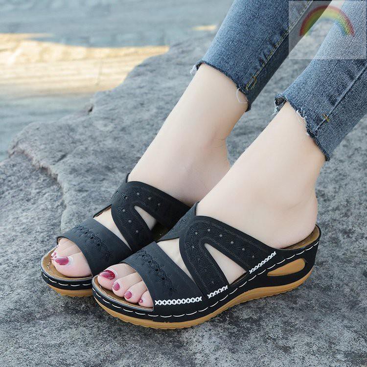 Dép Sandal Đế Xuồng Mềm Hở Ngón Chống Trượt Thời Trang Cho Nữ | BigBuy360 - bigbuy360.vn