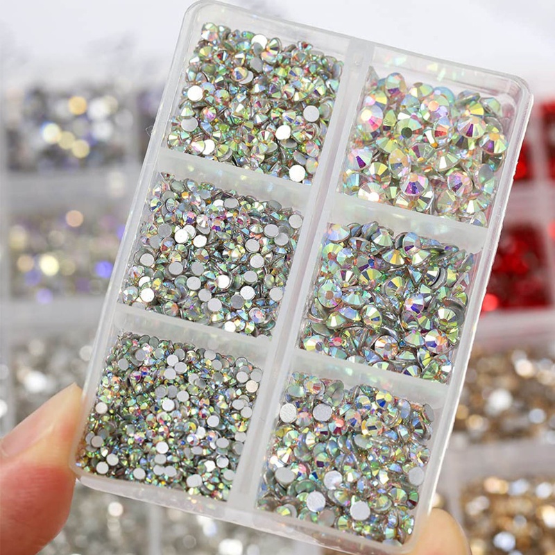 Youyo Hộp Đá Pha Lê 3D Nhiều Kích Cỡ Trang Trí Móng Tay Nghệ Thuật