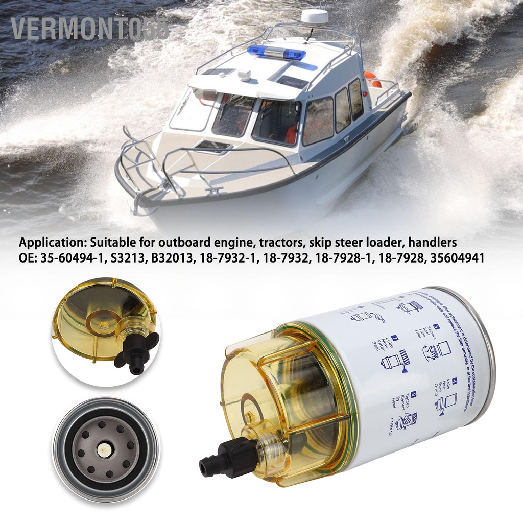 Có thể bán buôn Bộ tách nước nhiên liệu S3213 18‑7928 lọc bên ngoài cho động cơ thuyền Marine Vermont055 Hàng giao ngay