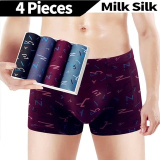 Set 4 quần lót boxer SMY chất lụa co giãn mềm mại thoáng khí cho nam