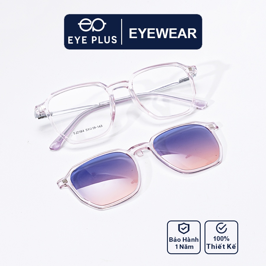 Gọng kính râm cận nam nữ thời trang EYE PLUS luc giác hot trend 2in1KL-2184