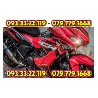 Tem rời honda winner x mẫu wcw dán xe đỏ