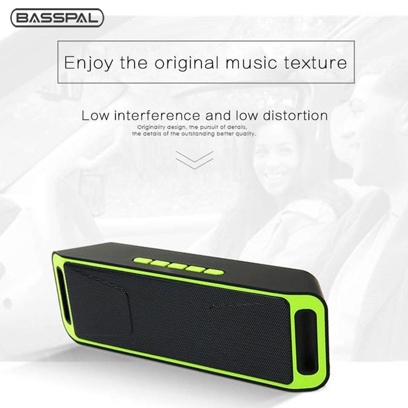 Loa Basspal SC208 không dây Bluetooth hỗ trợ nghe nhạc MP3 FM nhỏ gọn phù hợp sử dụng ngoài trời