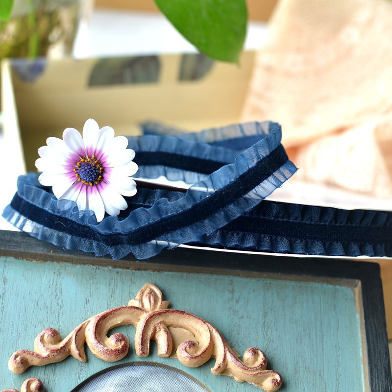 Cuộn Dây Ruy Băng 1m Bằng Vải Nhung Co Giãn Trang Trí Vòng Cổ