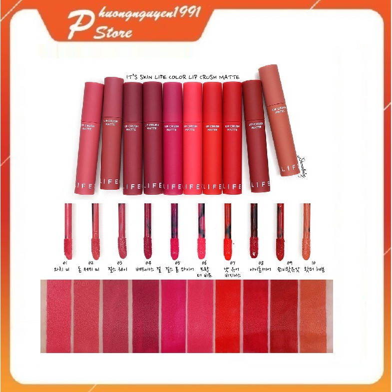 [ Có Bill ] Sản Phẩm Son Kem Lì It’s Skin Life Color Lip Crush Matte [Hàng Chính Hãng]