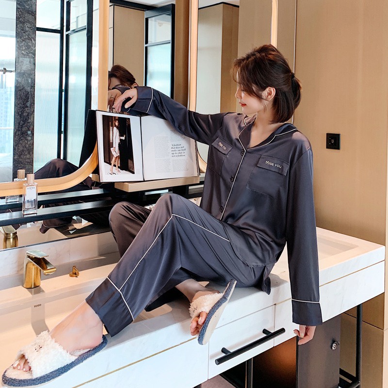 Pajamas Đồ Ngủ Mặc Nhà Lụa Mềm Mịn FreeSize AMANTA AMTPY011