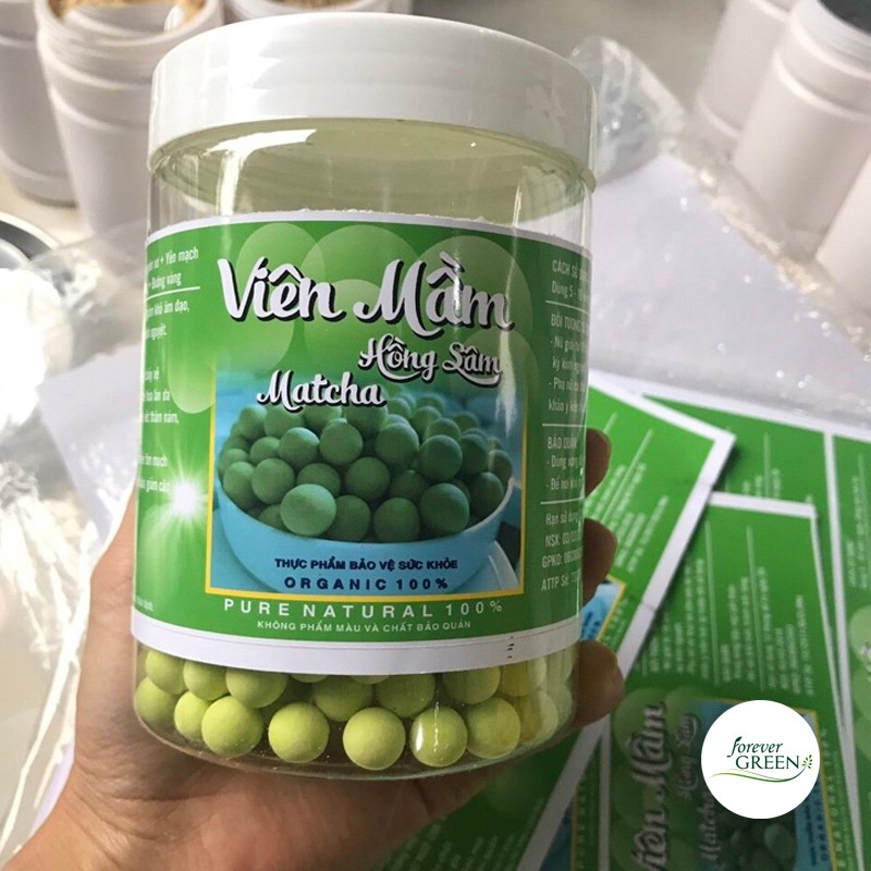 500gr viên mầm đậu nành hồng sâm matcha tăng vòng 1, hỗ trợ tăng sinh lý nữ có giấy chứng nhận ATTP FG937 by handmade