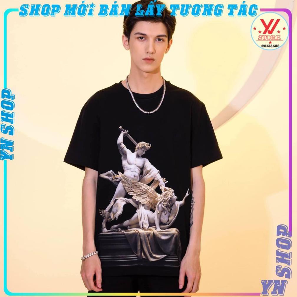 Áo thun tay lỡ chiến binh cầm gươm MEDUSSA ,áo phông nam nữ unisex form rộng- JASHOP -YNSHOP