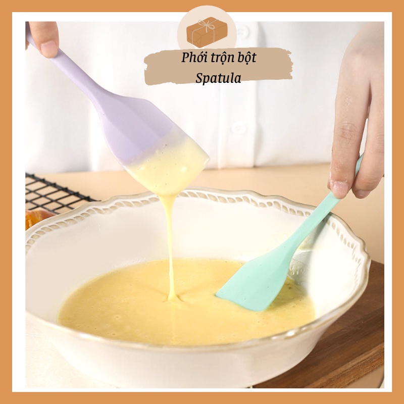 Phới Trộn Bột - Spatula Vét Bột Bằng Silicon Chịu Nhiệt Tông Màu Pastel - Dụng Cụ Làm Bánh Đúc Liền