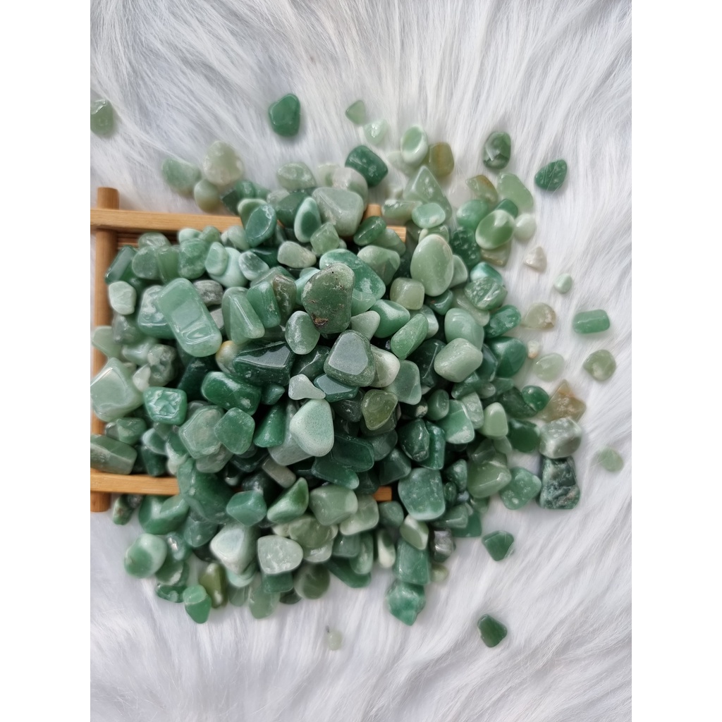 Vụn đá thanh tẩy Green Aventurine, đá phong thủy, đá thach anh Xanh, dùng trong Tarot, Reiki, Thiền Định